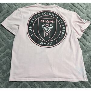 MLS Inter Miami CF Pink Embroidered Tee Shirt Men's 3XL